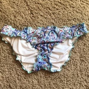 Teal Paisley Victoria’s Secret Cheeky Swim Bottoms